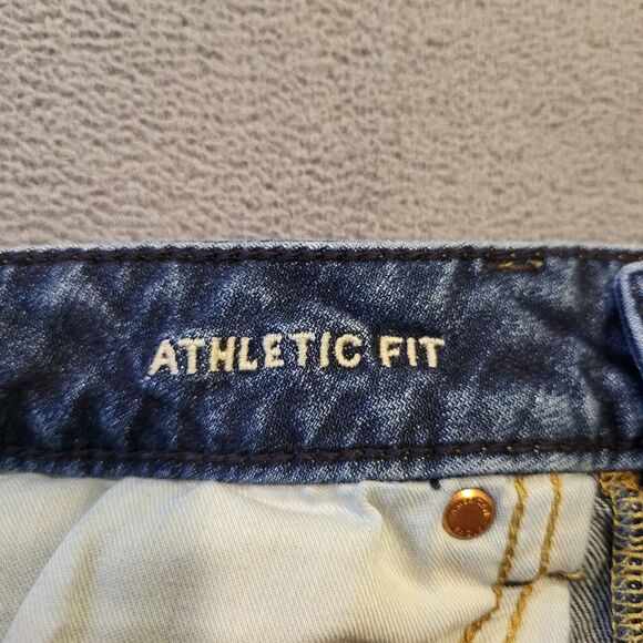 American Eagle Mens 28x29 Athletic Straight Air Flex Distressed Denim Jeans - Picture 4 of 10